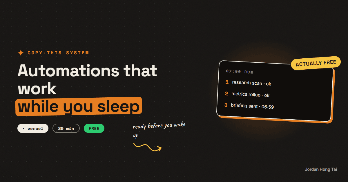 Automations that work while you sleep (free, no Zapier)