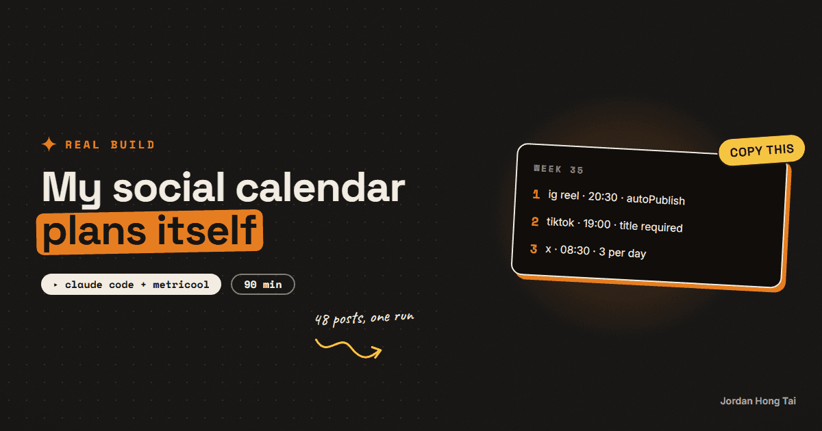 Automate your weekly social calendar with Metricool + Claude Code